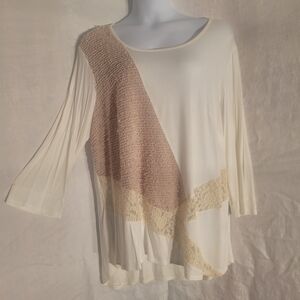Elegant Cream and Tan Women's Blouse